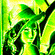 Image of Lena scaled to 80x80 with Greens palette applied